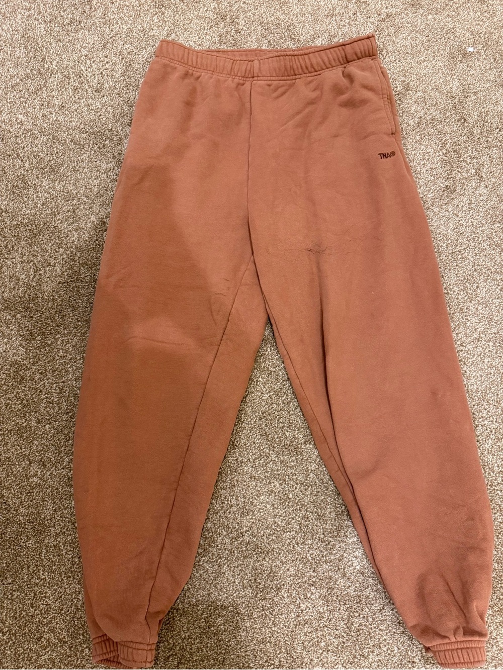 TNA Rust Brown Fleece Jogger Pants